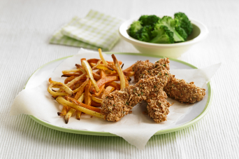 Recipe - Crunchy turkey fingers with oven fries