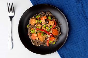 Oodles of soba noodles with tempeh